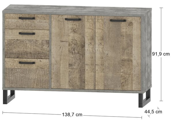 Nabbi Dvoudveřová komoda se šuplíky Bova CH-2D/3DR - pískový dub / woodcon