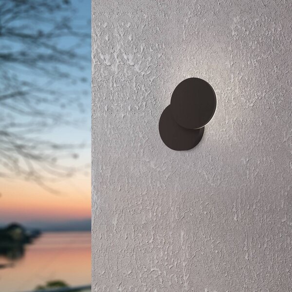 EGLO Venkovní nástěnné svítidlo Pedersano, černá, Ø 14 cm, kov, Černá, Hliník, Moderní