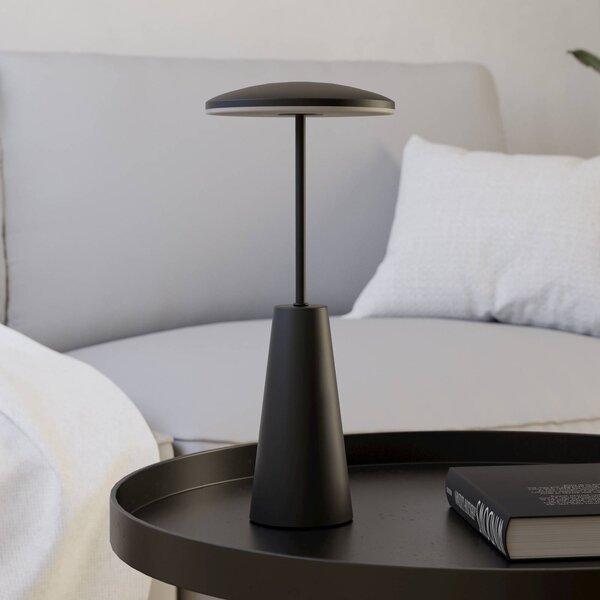 EGLO LED svítilna na akumulátor Piccola, černá, výška 28 cm, kov, IP54, stmívatelný, Černá, Obývací pokoj / jídelna, kov, Moderní