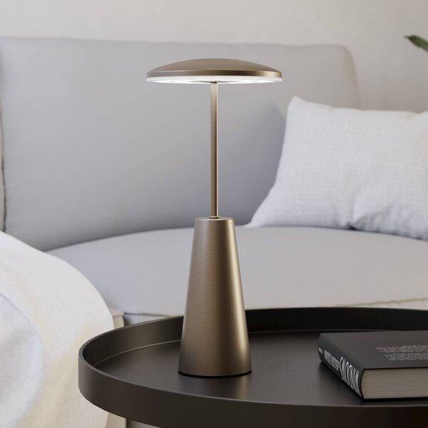 EGLO LED svítidlo na akumulátor Piccola, bronzová barva, výška 28 cm, IP54, stmívatelný, Bronz / starožitná mosaz, Obývací pokoj / jídelna, kov, Moderní