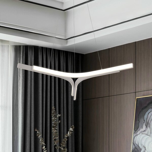 Viokef Závěsné světlo LED Alta, stříbrná, Ø 70 cm, kov, Chrom / stříbro, Obývací pokoj / jídelna, Hliník, Moderní