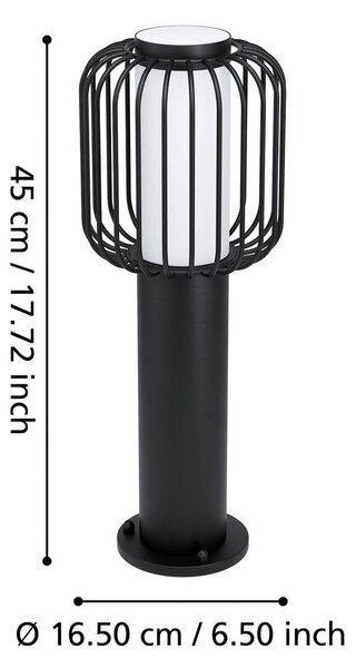 EGLO Stojací lampa Ravello, černá, výška 45 cm, kov, Černá, kov, Moderní