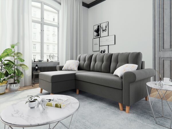 Rohová sedací souprava Ostrol (šedá) (L). Akce -21%