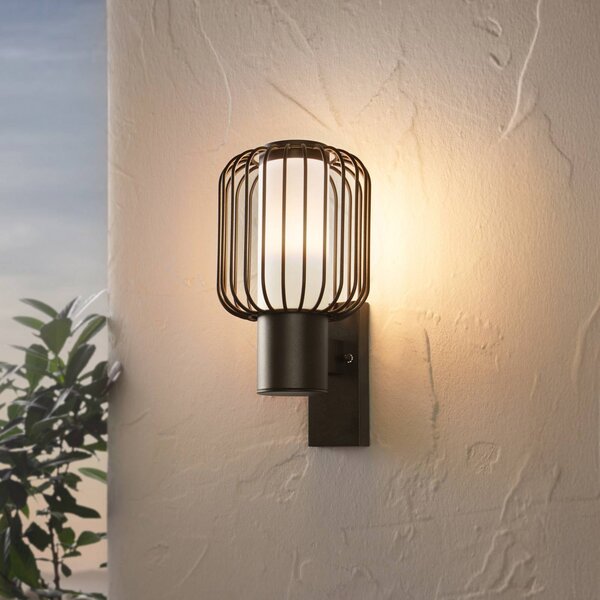 EGLO Venkovní nástěnné svítidlo Ravello, černé, výška 27 cm, kov, Černá, kov, Moderní