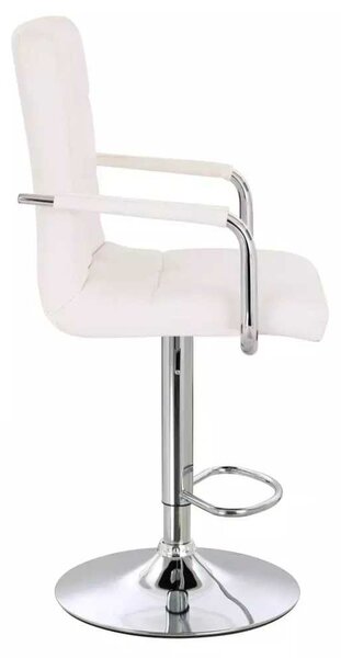 LuxuryForm DESIGN Barová židle VERONA na stříbrném talíři - bílá