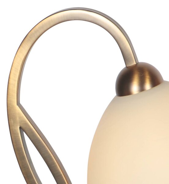 Steinhauer Stolní lampa Anthea, bronzová, krémová, kov, sklo, E27, Bronz / starožitná mosaz, Obývací pokoj / jídelna, kov
