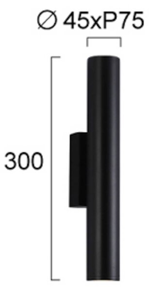 Viokef LED venkovní nástěnné svítidlo City, výška 30 cm, černá, kov, Černá, Hliník, Moderní