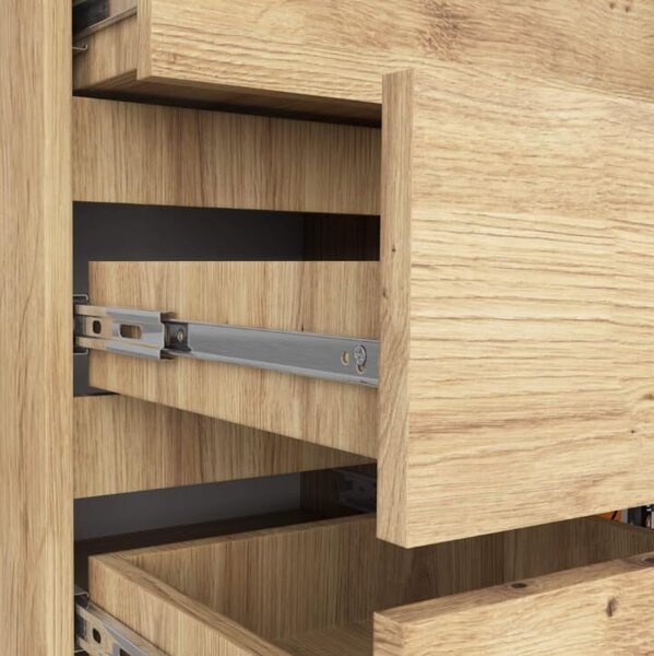 BDW - Komoda 5 zásuvek, obývací pokoj, předsíň 80x97x35, dub Artisan