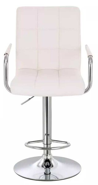 LuxuryForm DESIGN Barová židle VERONA na stříbrném talíři - bílá