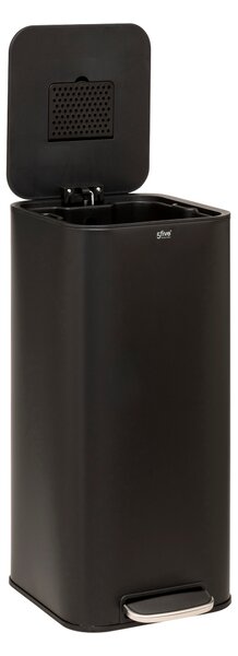 Odpadkový koš s pedálem DELTA, kovový, 30 l, černý
