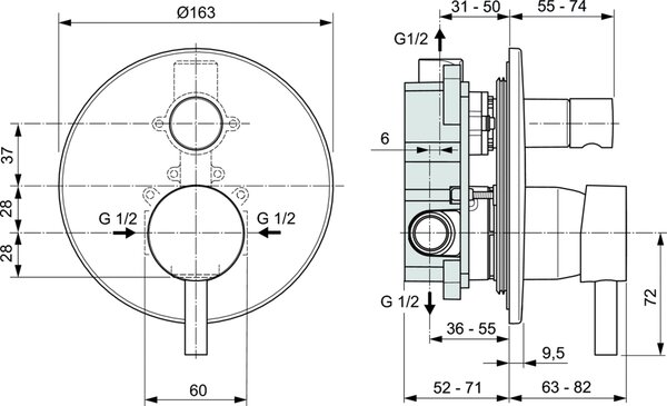 Ideal Standard Ceraline vanová baterie pod omítku chrom A6939AA
