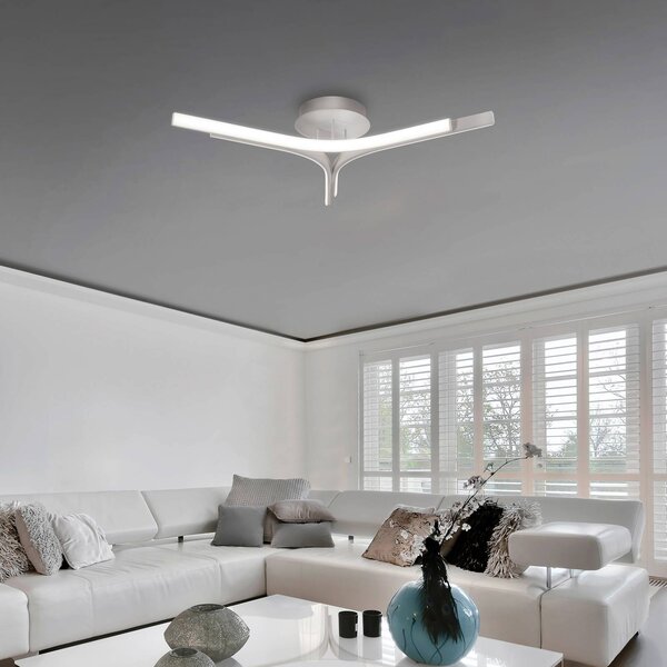Viokef LED stropní svítidlo Alta, stříbrná barva, Ø 70 cm, kov, Chrom / stříbro, Obývací pokoj / jídelna, Hliník, Moderní
