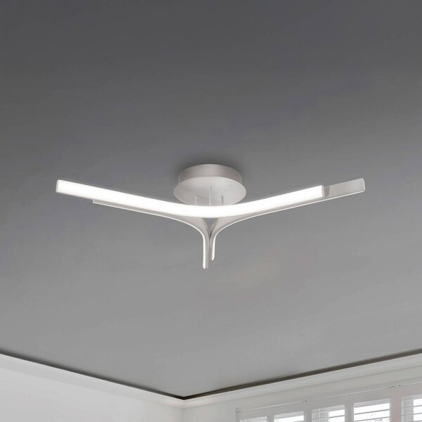 Viokef LED stropní svítidlo Alta, stříbrná barva, Ø 70 cm, kov, Chrom / stříbro, Obývací pokoj / jídelna, Hliník, Moderní