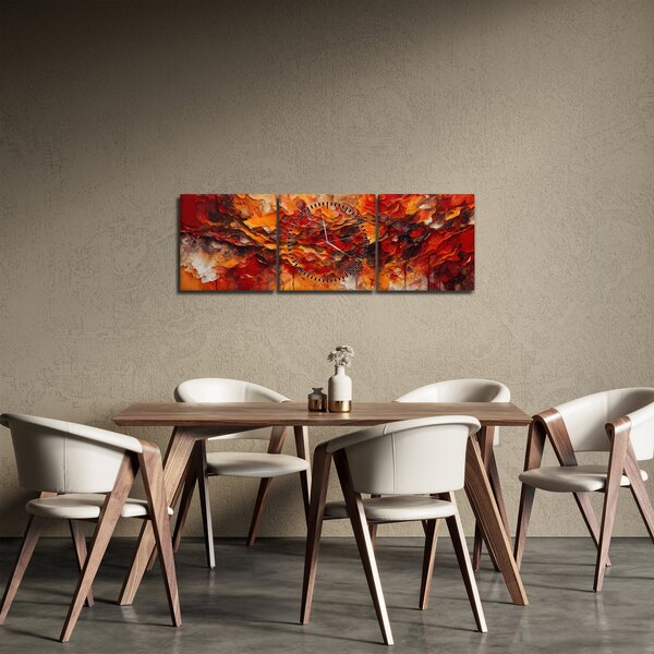 Obraz - Abstrakce (s hodinami) (90x30 cm)