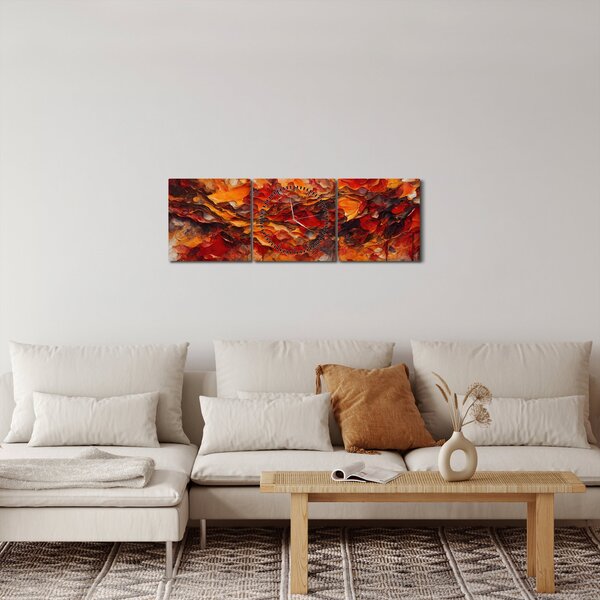 Obraz - Abstrakce (s hodinami) (90x30 cm)