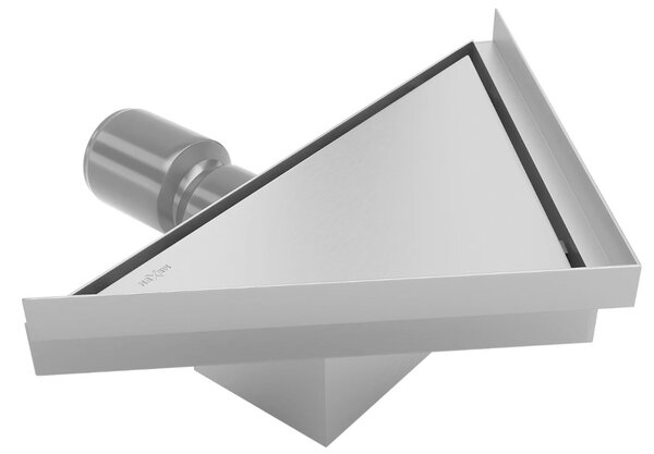 Trojúhelníkový rohový sprchový žlab MEXEN FLAT 2v1 - 20 cm, 1010320