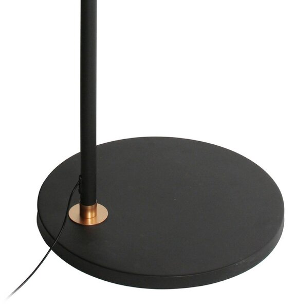 Steinhauer LED obloukové svítidlo Ringlux, černé/zlaté, kov, stmívač, stmívatelný, Černá, Obývací pokoj / jídelna, kov, Moderní