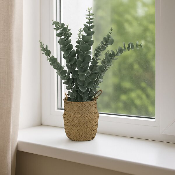 Umělá rostlina eukalyptu v košíku, 50 cm