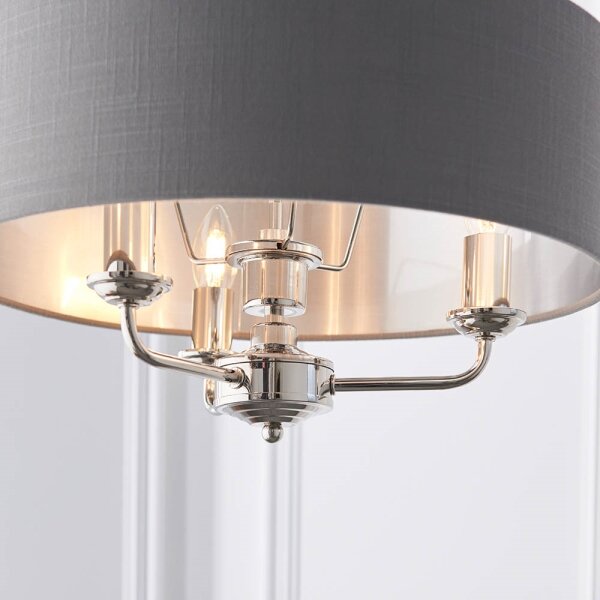 Endon 94377 - Lustr na řetězu HIGHCLERE 3xE14/40W/230V šedá/lesklý chrom