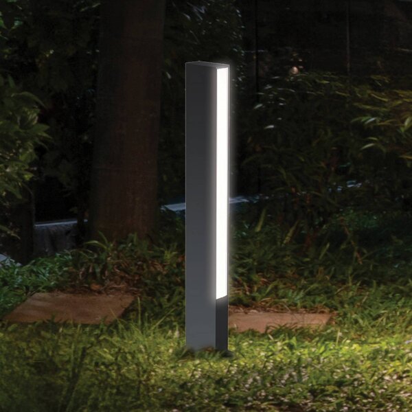 Viokef LED podlahová lampa Lir, výška 60 cm, tmavě šedý kov, Černá, Hliník, Moderní