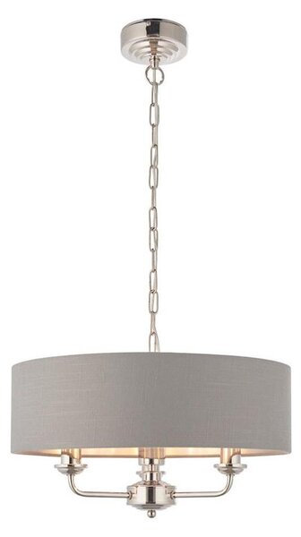 Endon 94377 - Lustr na řetězu HIGHCLERE 3xE14/40W/230V šedá/lesklý chrom