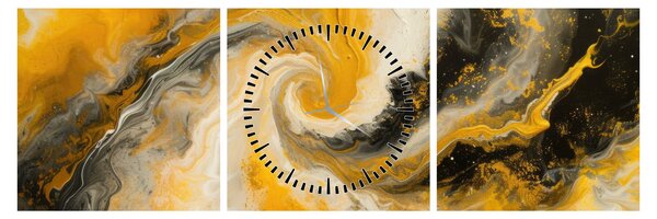 Obraz - Spirální abstrakce (s hodinami) (90x30 cm)