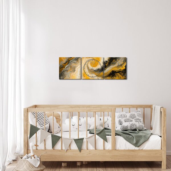 Obraz - Spirální abstrakce (s hodinami) (90x30 cm)