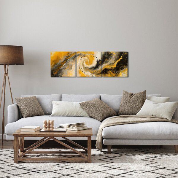 Obraz - Spirální abstrakce (s hodinami) (90x30 cm)