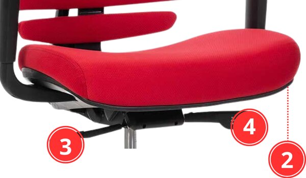 MERCURY Ergonomická kancelářská židle LOMAX - červená látka / nosnost 150 kg
