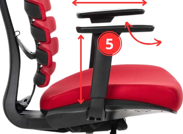 MERCURY Ergonomická kancelářská židle LOMAX - červená látka / nosnost 150 kg