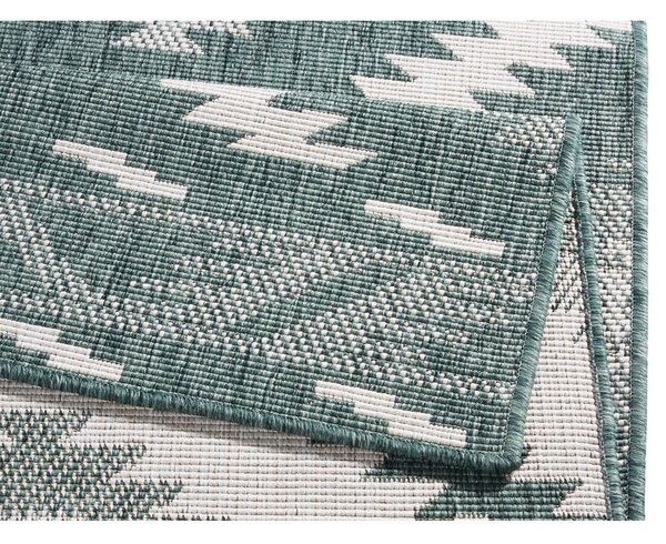 Zeleno-krémový venkovní koberec NORTHRUGS Malibu, 150 x 80 cm