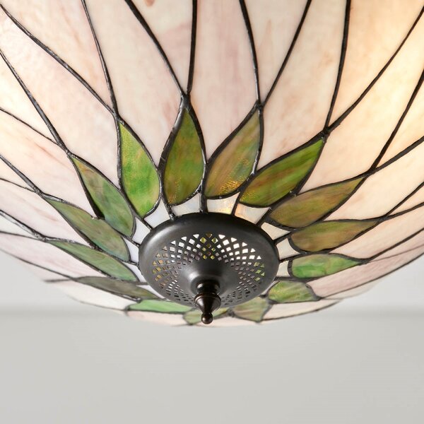 Endon 64175 - Lustr na řetězu Tiffany HUTCHINSON 3xE27/60W/230V pr. 40 cm