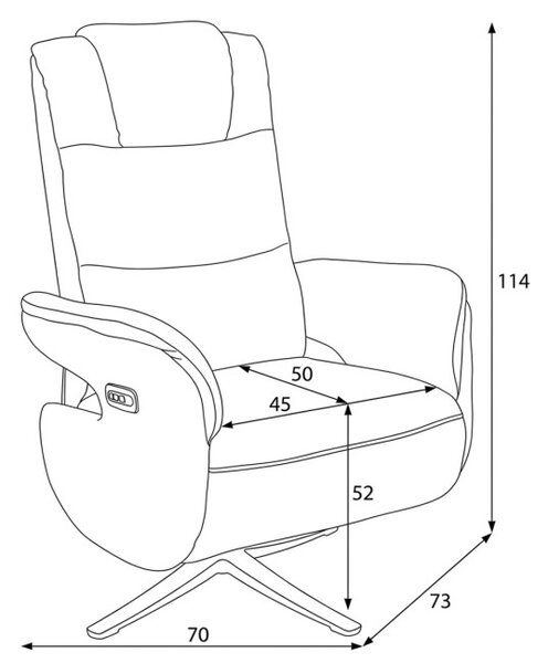 Polohovací křeslo béžové, elektrické TV-C5590 CRM2