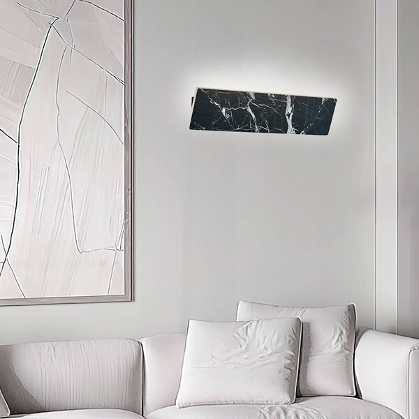 Viokef LED nástěnné světlo Selena, šířka 40 cm, černá, umělý kámen, Černá, Obývací pokoj / jídelna, Plast