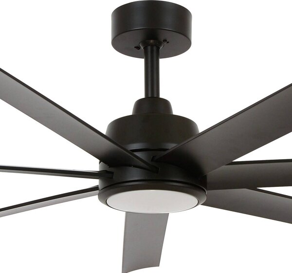 Beacon Lighting Stropní ventilátor s osvětlením Atlanta, černý, tichý, stmívatelný, Černá, Obývací pokoj / jídelna, Plast, Moderní