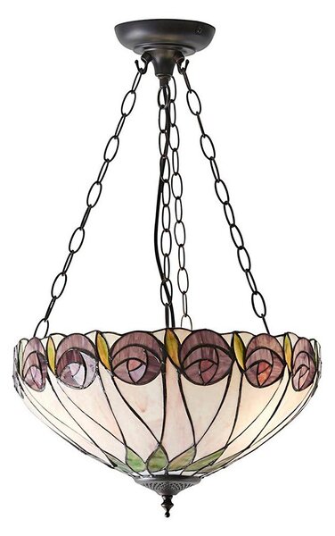 Endon 64175 - Lustr na řetězu Tiffany HUTCHINSON 3xE27/60W/230V pr. 40 cm