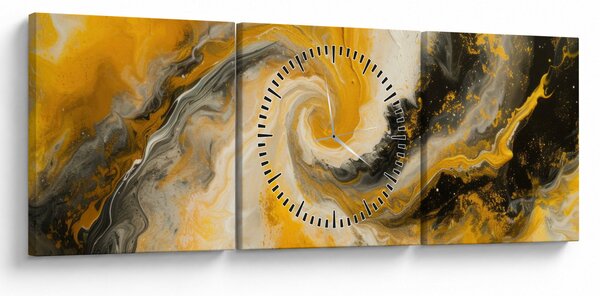 Obraz - Spirální abstrakce (s hodinami) (90x30 cm)