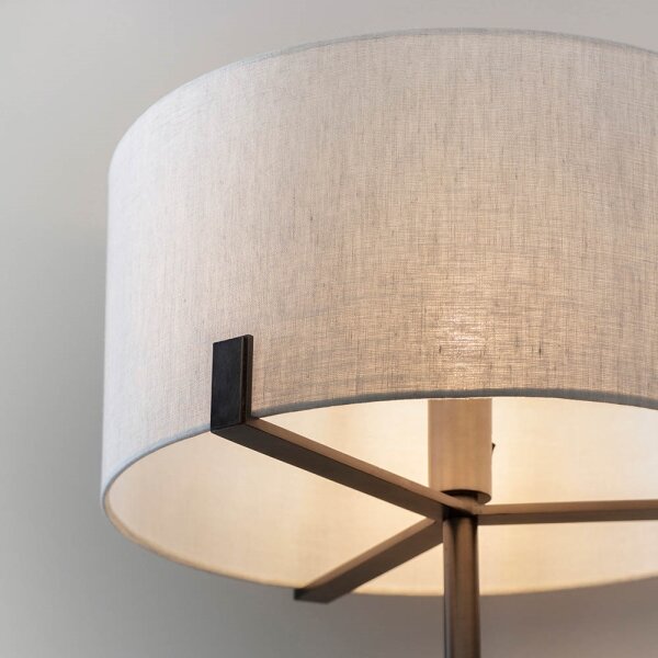 Endon 72634 - Stojací lampa HAYFIELD 1xE27/40W/230V hnědá/šedá
