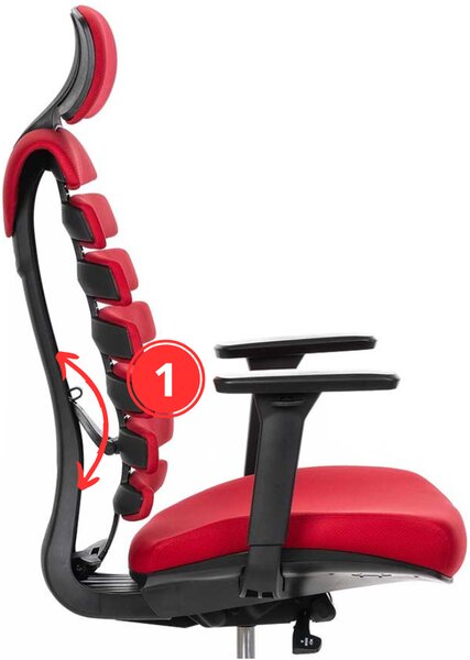 MERCURY Ergonomická kancelářská židle LOMAX - červená látka / nosnost 150 kg