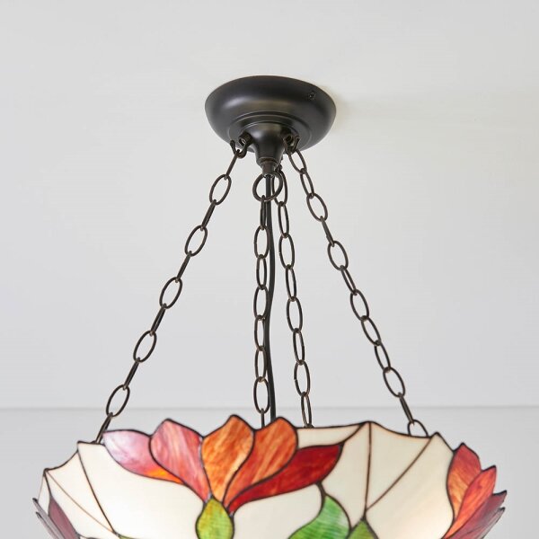 Endon 70946 - Lustr na řetězu Tiffany BOTANICA 3xE27/60W/230V pr. 45 cm