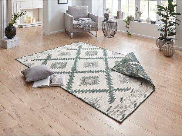 Zeleno-krémový venkovní koberec NORTHRUGS Malibu, 150 x 80 cm