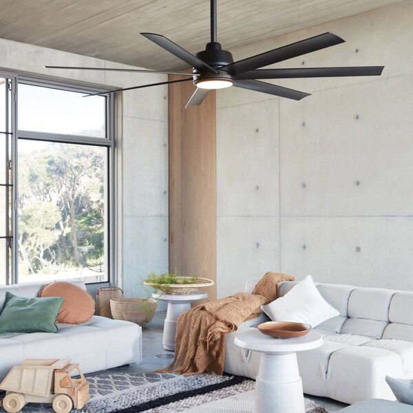 Beacon Lighting Stropní ventilátor s osvětlením Atlanta, černý, tichý, stmívatelný, Černá, Obývací pokoj / jídelna, Plast, Moderní