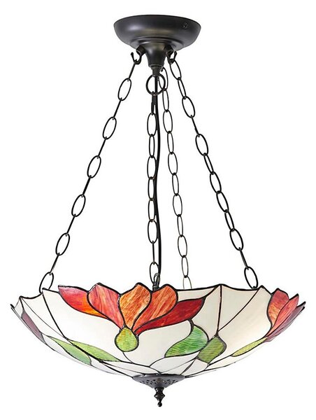 Endon 70946 - Lustr na řetězu Tiffany BOTANICA 3xE27/60W/230V pr. 45 cm