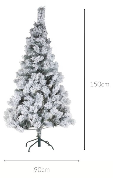 Umělý vánoční stromeček s umělým sníhem, 150 cm