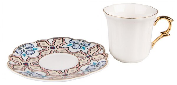 Bílý porcelánový šálek s barevným podšálkem Tasse – 95 ml