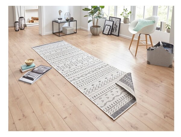 Šedo-krémový venkovní koberec NORTHRUGS Kuba, 250 x 80 cm