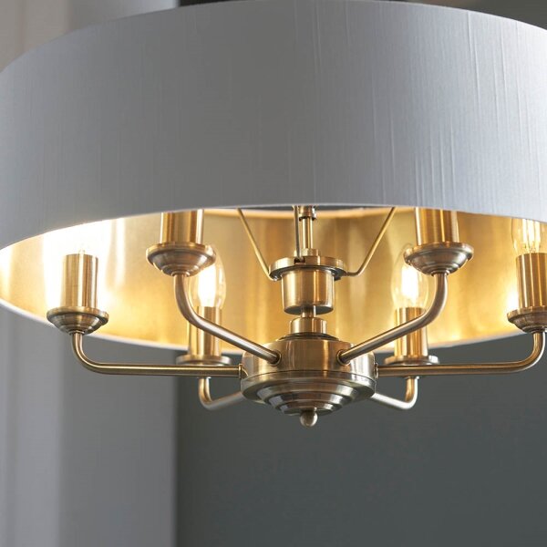 Endon 98933 - Lustr na řetězu HIGHCLERE 6xE14/40W/230V bílá/mosaz