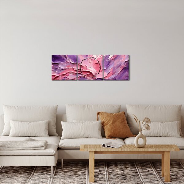 Obraz - Romantická abstrakce (s hodinami) (90x30 cm)