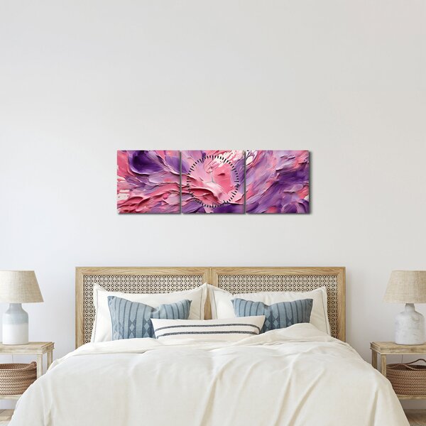 Obraz - Romantická abstrakce (s hodinami) (90x30 cm)