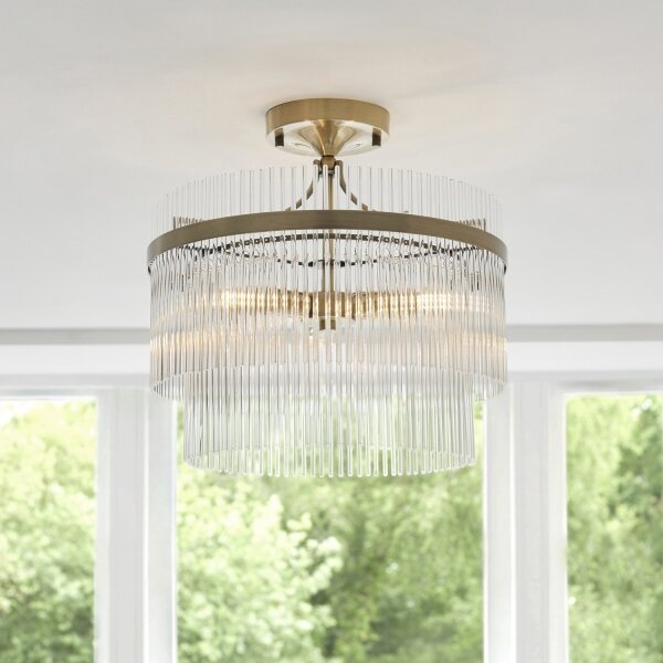 Endon 112575 - Přisazený lustr MARIETTA 3xE14/7W/230V mosaz/čirá